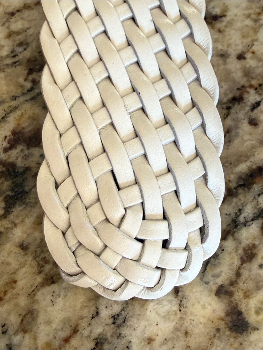 Michael Kors Belt White Braided Leather with Gold-tone buckle & MK Charm Sz Sm - Picture 7 of 11